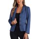 thumbnail image 1 of INSPIRE CHIC Chaqueta de Mujer de Imitación de Ante con Botones, Cuello con Solapa y Mangas Largas, Talla XL, Azul Oscuro, 1 of 6