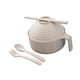 thumbnail image 1 of Cuenco Para Ramen Con Tapa, Práctico Cuenco Para Comida Para El Hogar, Para Acampar Al Aire Libre, Para El Comedor, Color Beige, 1 of 3