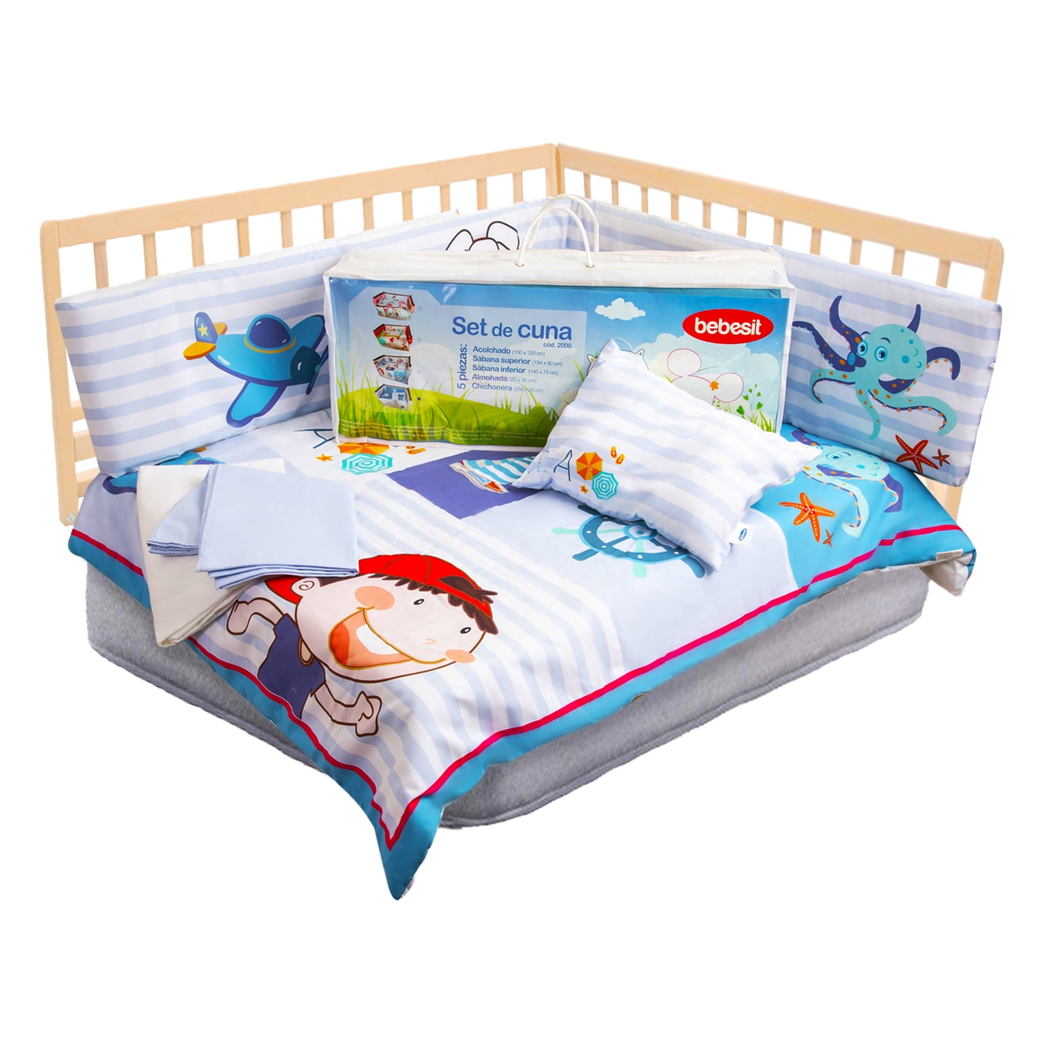 Bebesit - Set De Cuna Perrito Marino 5 Piezas