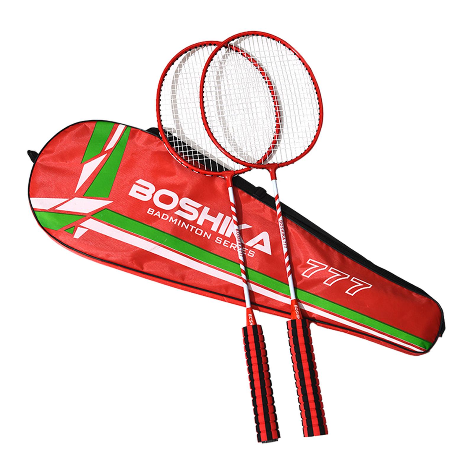 Ioensy - 2X Juego De Raquetas De Bádminton Entrenamiento De Atletas Y Competición Para Playa Al Aire Libre Rojo