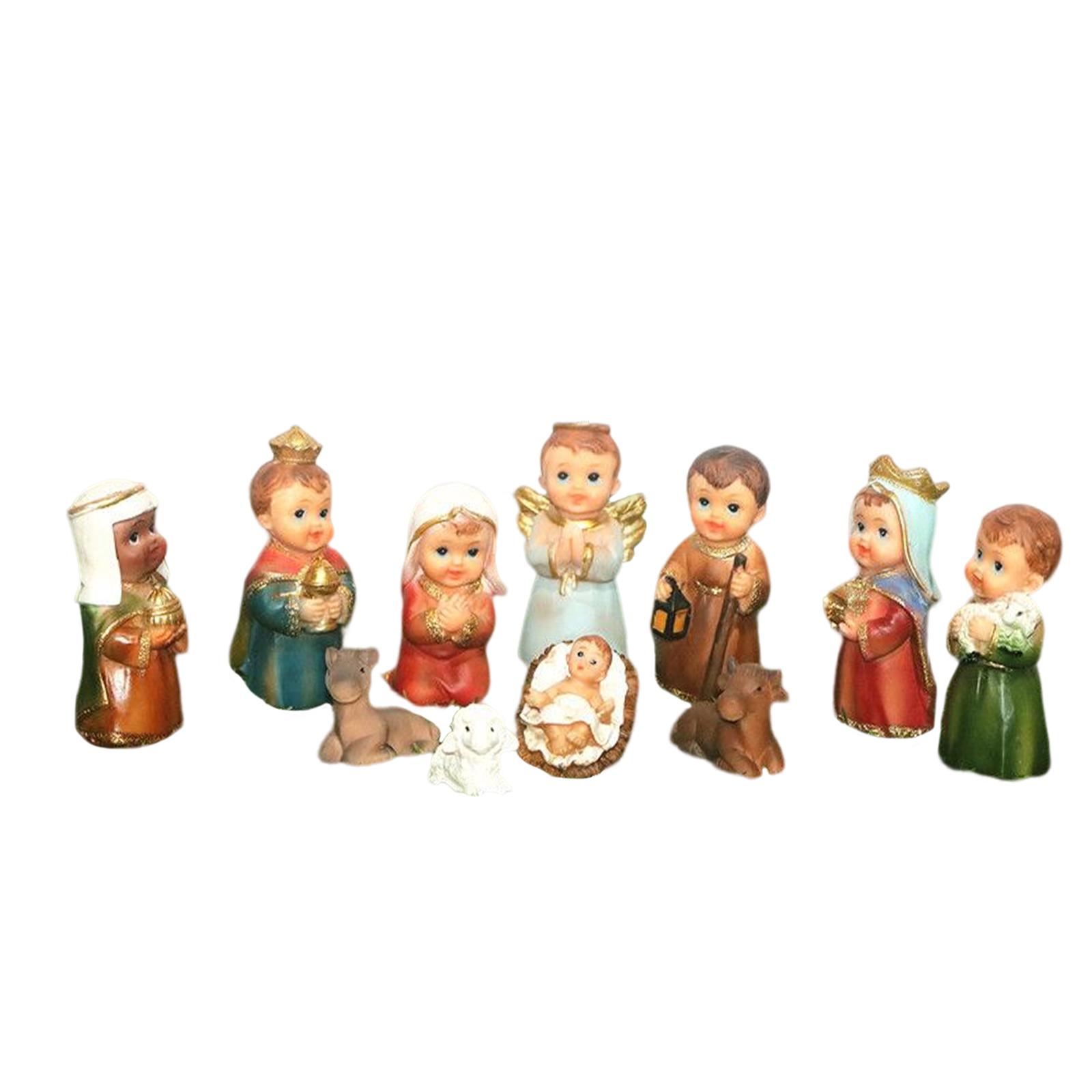 Bothyi - Juego De Figuras De Pesebre, Adornos Navideños Para Oficina, 11 Uds.