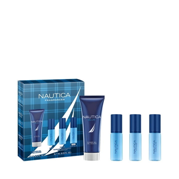 Set de regalo de 4 piezas Perfume Nautica Blue, Voyage y Pure Blue