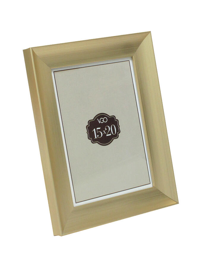 Vgo - Marco Plástico Ancho Bombe Dorado 10X15