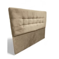 Mbc - Respaldo De Cama 2 Plazas Valencia Felpa Beige
