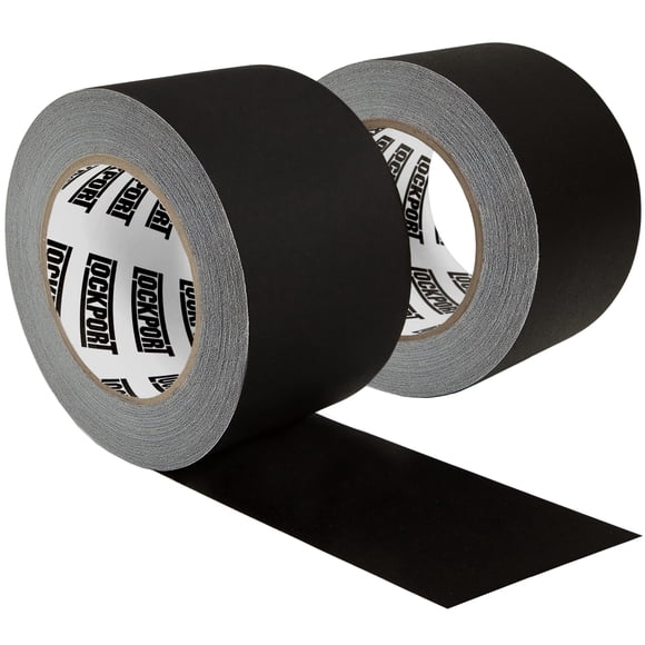 Cinta adhesiva Lockport negra de 7,62 cm x 27,43 m, paquete de 2
