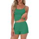 thumbnail image 1 of INSPIRE CHIC Conjunto de Pijama para Mujer de Punto Acanalado Cami Sin Mangas Cuello Cuadrado con Pantalones Cortos con Abertura Ropa de Dormir Conjuntos de Salón XL Verde, 1 of 6