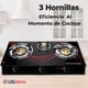 thumbnail image 4 of Cocina Encimera a Gas Licuado Vidrio 3 Platos Cocinilla Negro, 4 of 7