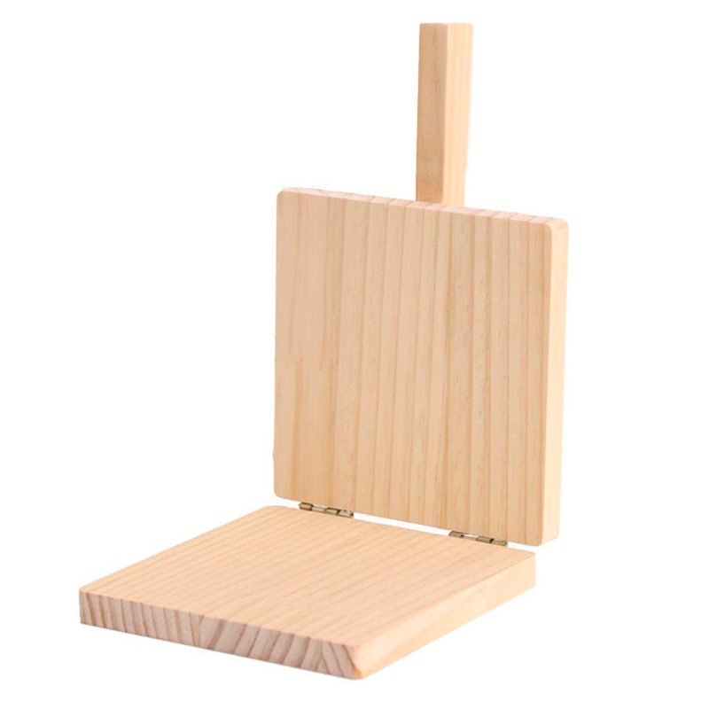 Wakshome - Prensa De Tortilla De Madera Natural Rectangular Con Asa