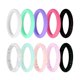 thumbnail image 4 of 10 piezas de goma flexible de silicona anillo de dedo de la boda banda anillo colorido tama?o 7, 4 of 5