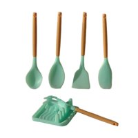 Magideal - Juego De Utensilios De Cocina Para Casa De Muñecas De 6 Piezas 1/6, Accesorios De Cocina, Montaje De Decoración De Cocina De Bricolaje, Suministros Mi Verde Claro