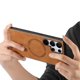 thumbnail image 4 of Magnetic Slim Case for Samsung Galaxy S23 Ultra with Camera Guard & Anti-Scratch Back Brown, 4 of 6