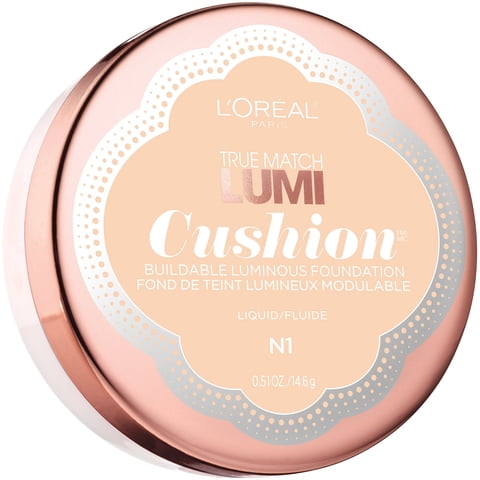 Cojín Foundation L'Oreal Paris True Match Lumi N1, Color Marfil Suave