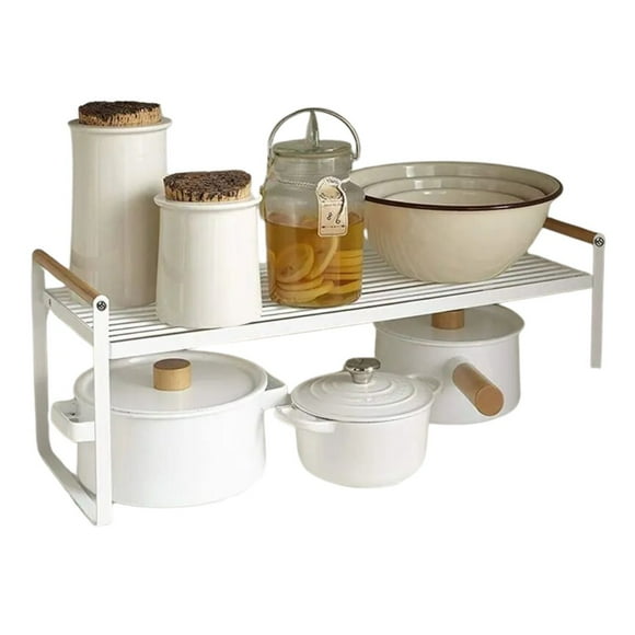 Repisa Organizador Cocina Acero Madera 54cm Color Blanco