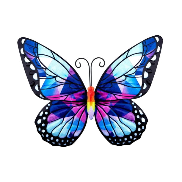 Decoración de pared Escultura Decoración Mariposas, Decoraciones colgantes, Decoración de pared de mariposa de metal decorativa artística para patio, Estilo C