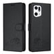 thumbnail image 5 of Funda tipo cartera FOXDOCK para OPPO Find X5 con soporte, ranuras, RFID, diseño de gato, 5 of 5