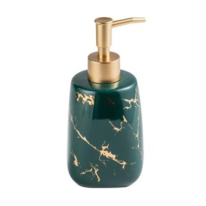 Bothyi - Dispensador De Jabón Reutilizable Con Capacidad Para 350 Ml Bomba De Mano Líquida Botella Marmoleada Verde