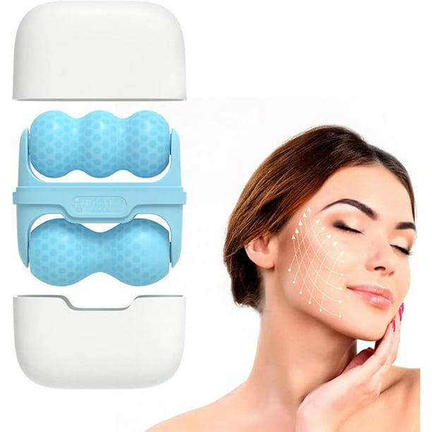 Rodillo De Hielo De Doble Cabezal, Rodillo Facial De Hielo, Rodillo Compresor De Hielo 2 En 1, Herramienta De Cuidado Facial, Masaje Rodante, Terapia De Frío Calmante, Práctico Y Portátil