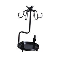 Magideal - Soporte Para Tazas De Café, Soporte Organizador De Tazas De Café Expreso De Hierro Forjado, Estante De Almacenamiento De Tazas De Té Para El Hogar , Negro