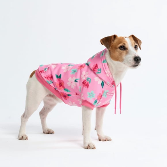 Sudadera con capucha para perro Spark Paws, suave como mantequilla, rosa floral