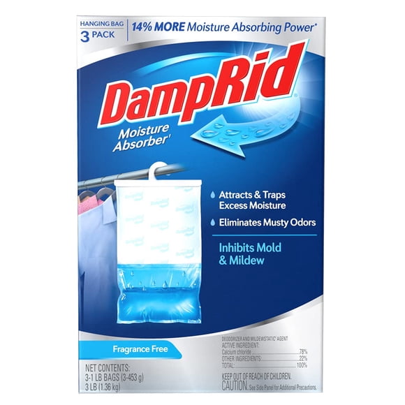 Absorbedor de humedad DampRid Hanging, sin fragancia, 473 ml, paquete de 3