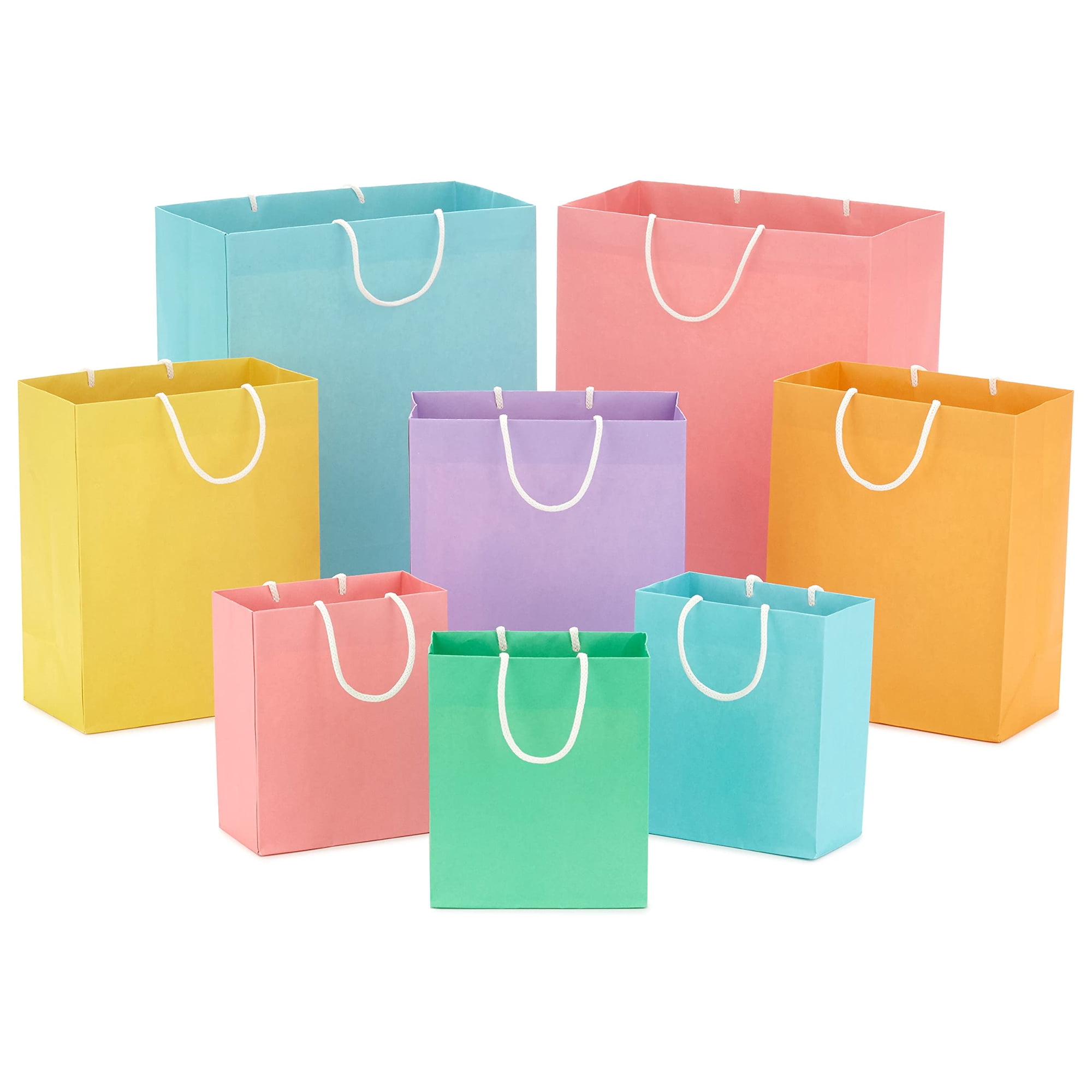 Surtido De Bolsas De Regalo Hallmark Reciclables, 8 Bolsas, Color Pastel