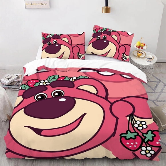 Toy Story Lotso Bedding Set Double Queen Kid Baby Girl Gift Quilt Cover 3-Piece Bedding Set