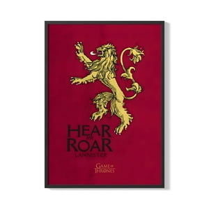 Creango - Cuadro Poster Enmarcado Escudo Casa Lannister Decorativo
