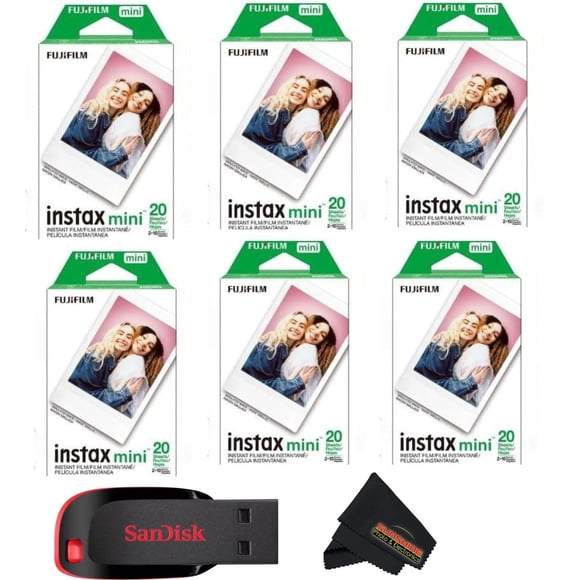 Fujifilm Instax Mini Película Instantánea 6 paquetes dobles con USB