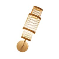 Magideal - Aplique De Pared De Bambú, Lámpara De Montaje En Pared, Iluminación De Pared Boho Interior Vintage, Lámpara De Pared Rústica Para Escaleras, Salón De