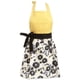 thumbnail image 1 of Delantal DII para mujer de algodón, estilo falda, ajustable, negro con margaritas, 1 of 8