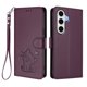 thumbnail image 1 of Samsung Galaxy S24 FE Funda Billetera con Estampado de Gato, Morado Oscuro, 1 of 6