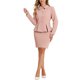 thumbnail image 1 of INSPIRE CHIC Trajes de dos piezas para mujeres Conjunto de chaqueta blazer peplum de negocios y falda lápiz mini M Rosa, 1 of 6