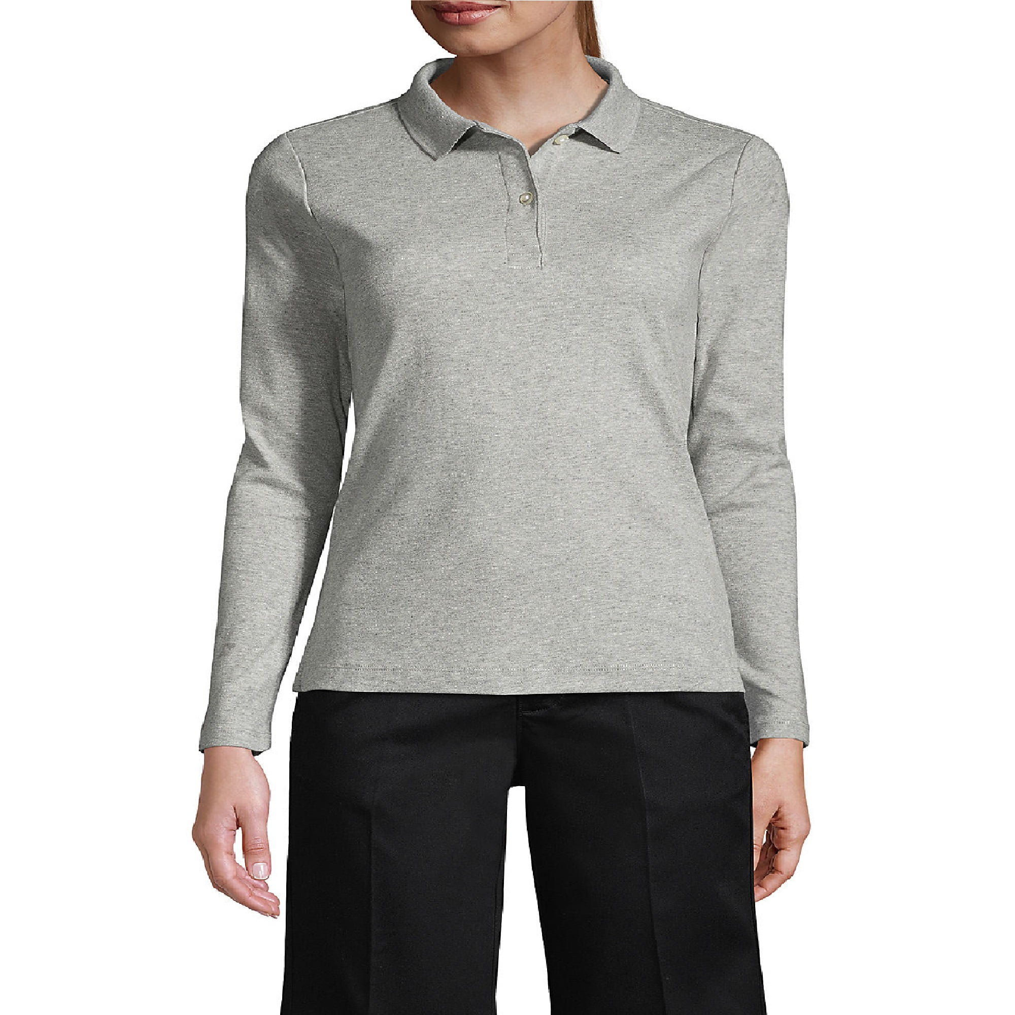 90 Grados - Polera Pique Mujer Manga Larga Gris Protección Uv