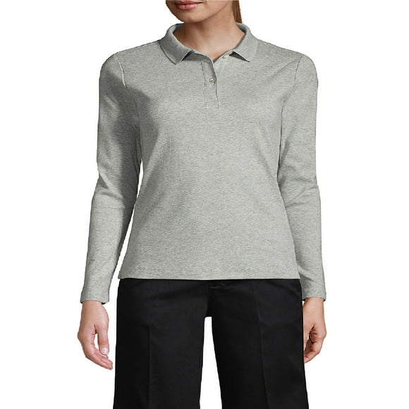 Polera Pique Mujer Manga Larga Gris Protección Uv