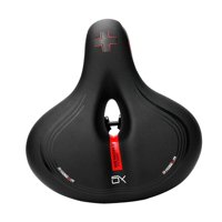 Ioensy - Asiento De Bicicleta Cómodo Cuero De Pu Fácil De Instalar Cojín De Sillín De Bicicleta De Ejercicio Rojo