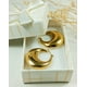thumbnail image 3 of Aros Bote Chunky Minimalista Inflada Chapado En Oro, 3 of 3