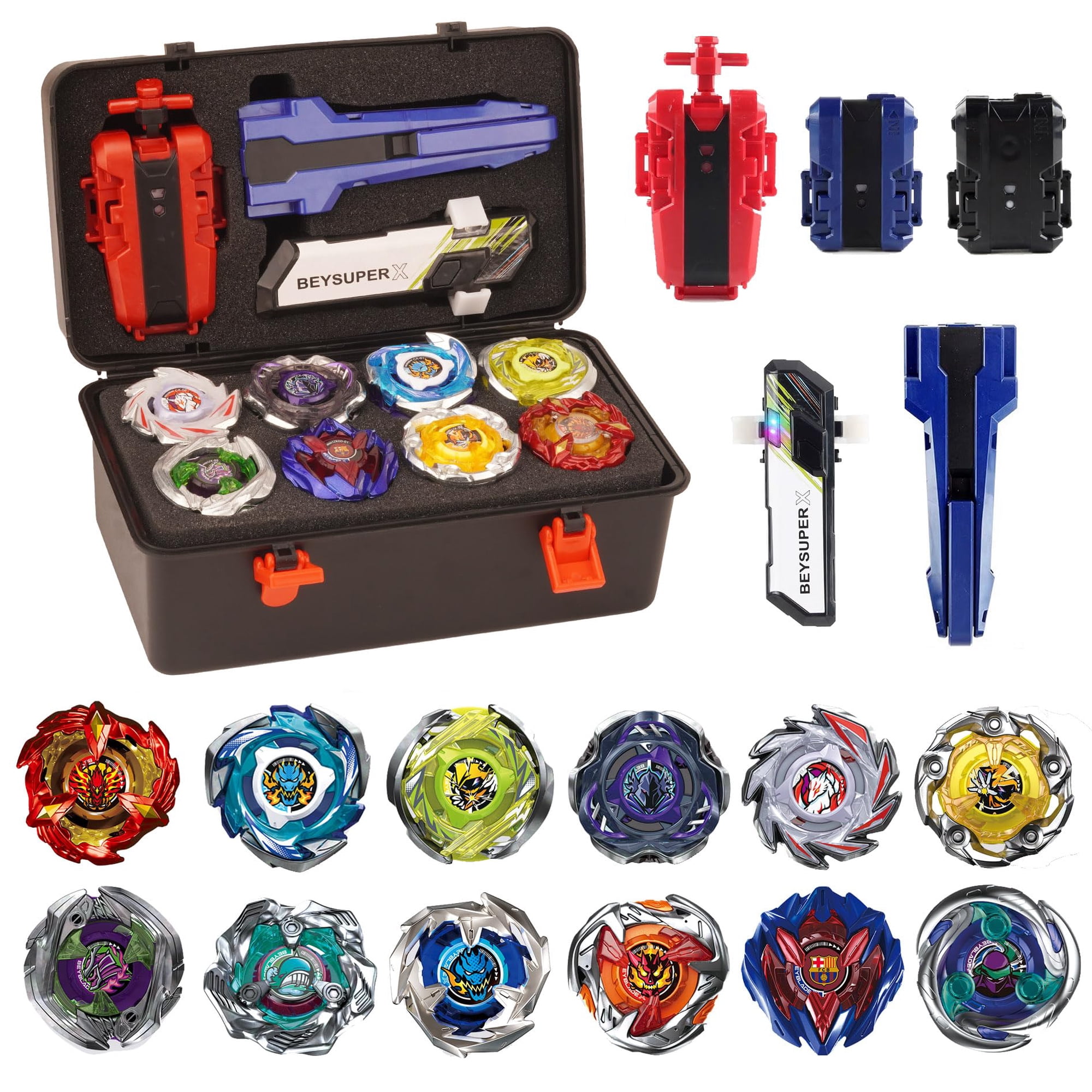 Set De Trompos Giratorios Owenkelng 12 Trompos 3 Lanzadores Caja Portátil