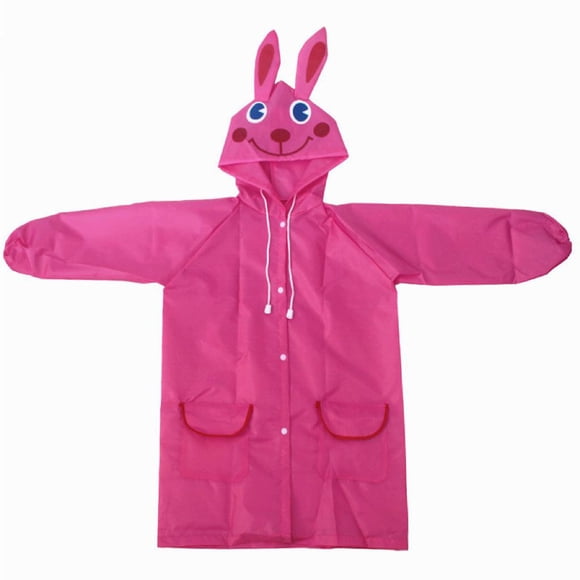 Poncho Impermeable Para Niños Rosado