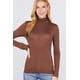 thumbnail image 1 of Saronite Camiseta Básica de Punto de Rayón con Cuello Alto y Manga Larga, Color Chocolate (para Mujer), 1 of 3