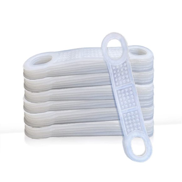 Perchas para colgar ropa BCP, goma antideslizante, transparente, 100 unidades