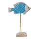 thumbnail image 5 of Escultura De Pez De Madera Sobre Soporte Para Balcón, Escritorio, Entrada, Estatua De Pez, Figura Azul Claro, 5 of 5