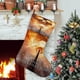 thumbnail image 1 of Destino Final Tema: Calcetines de Navidad, fino lino blanco para colgar en escaleras y chimenea, decoración navideña para el hogar, regalo de Navidad.54cm×38cm, 1 of 5