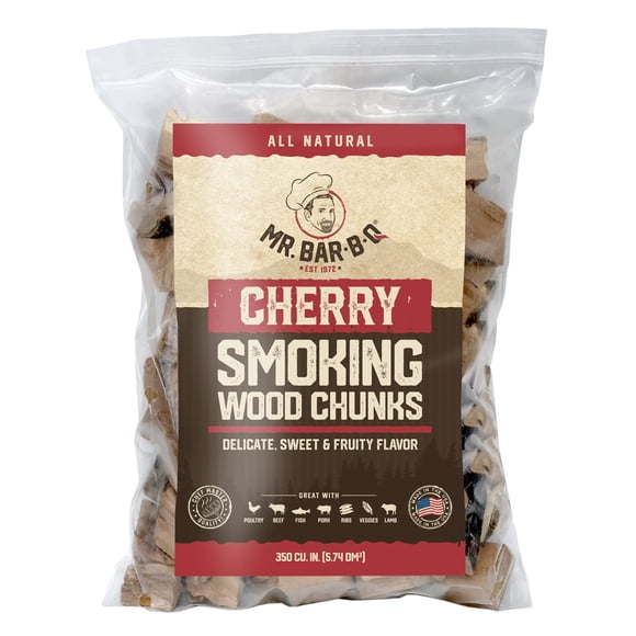 Smoking Wood Chunks Mr. Bar-B-Q Cherry, bolsa totalmente natural de 1,6 kg