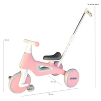 Vipnetwork - Triciclo Infantil Multifuncional 5 En 1 Con Pedales Rosado