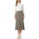 thumbnail image 2 of INSPIRE CHIC Falda Maxi de Punto para Mujer con Cintura Alta Elástica, Falda Plisada Suave a Rayas Casual L Café Claro, 2 of 6