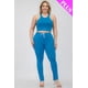thumbnail image 3 of Saronite Conjunto de Top Corto Elástico de Tirantes Lisos y Pantalón Fruncido Largo, Color Azul Ibiza (Talla Grande para Mujer), 3 of 5