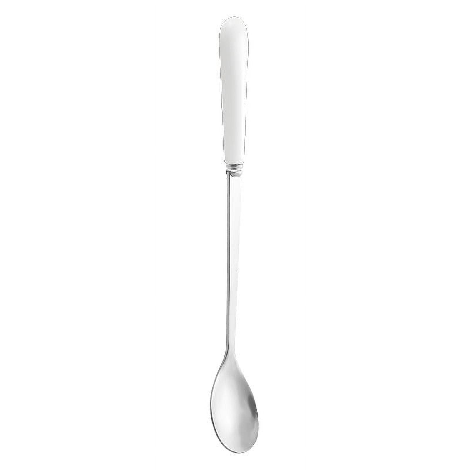 Xmhytop 2 Piezas Cucharas Para Postres De Acero Inoxidable Plata Blanca, 17.5X2.4 Cm - Ideal Para Helados, Flanes Y Decoración De Postres