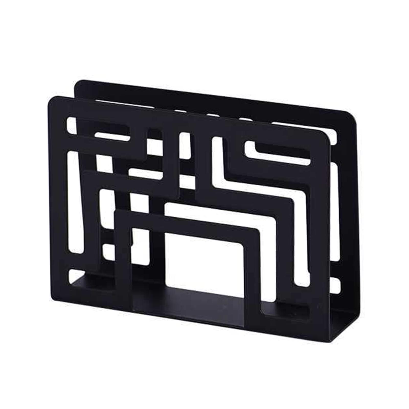 Magideal - Servilletero Dispensador De Pañuelos De Acero Inoxidable Organizador De Papel De Servilleta Vertical Independiente Para Uso En Interiores Y Exteriores Negro