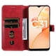 thumbnail image 3 of Funda Billetera para Realme C31 4G con Porta Tarjetas y Soporte Ajustable Rojo, 3 of 6