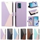 thumbnail image 5 of Cartera de PU Tricolor para Motorola Moto E13 con Ranuras y Soporte, Morado, 5 of 6